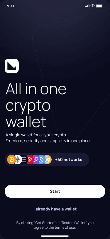 Klever Wallet create wallet entry screen