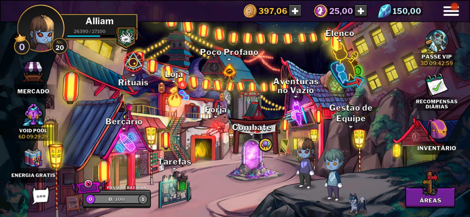 Existing Devikins hub showing many labeled game destinations on one screen