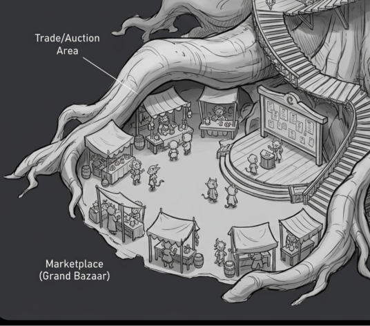 Early Roots Market and auction area exploration