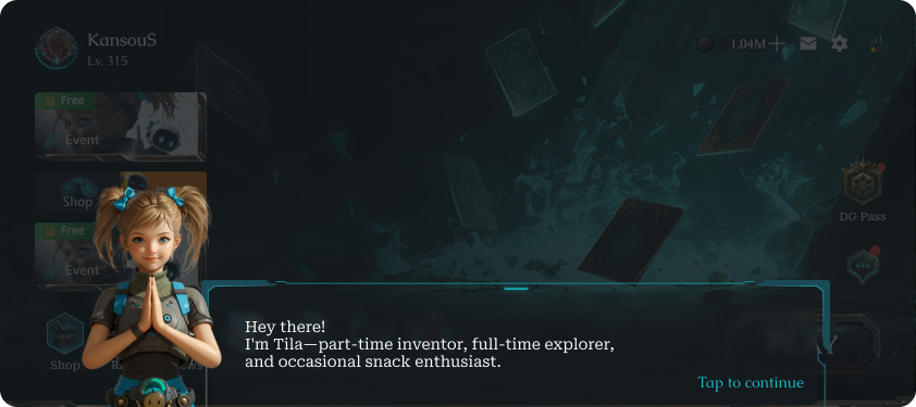 Dobro Goranku lobby introducing the player to the game world and interface